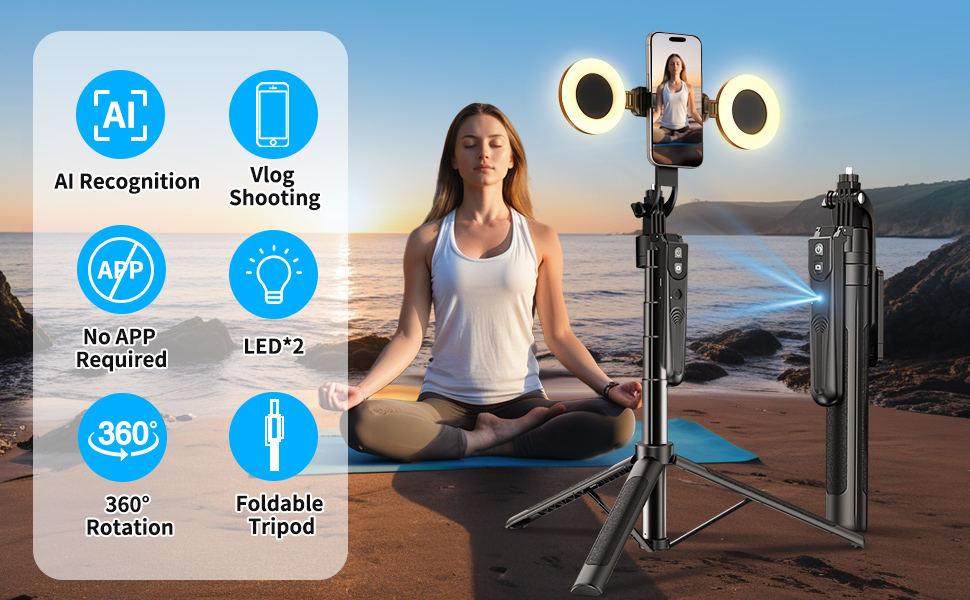 auto face tracking tripod 360 rotation with stand