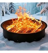 36" Fire Pit Ring Insert, YAHKBTEN Smokeless Heavy Duty Steel Fire Pit for Outdoor, 36"/39" In-Gr...