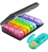 Weekly Pill Organizer 7 Day 3 Times, Portable Pill Organizer, BPA Free Pill Case, Travel Daily Pi...