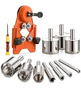 THINKWORK Diamond Drill Bits, Hollow Drill Hole Saw Set, 10-Piece Tile Opener with Hole Saw Guida...