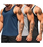 COOFANDY Men's Workout Tank Tops Pack Dry Fit Sleeveless Running Shirts Gym Muscle Bodybuilding T...