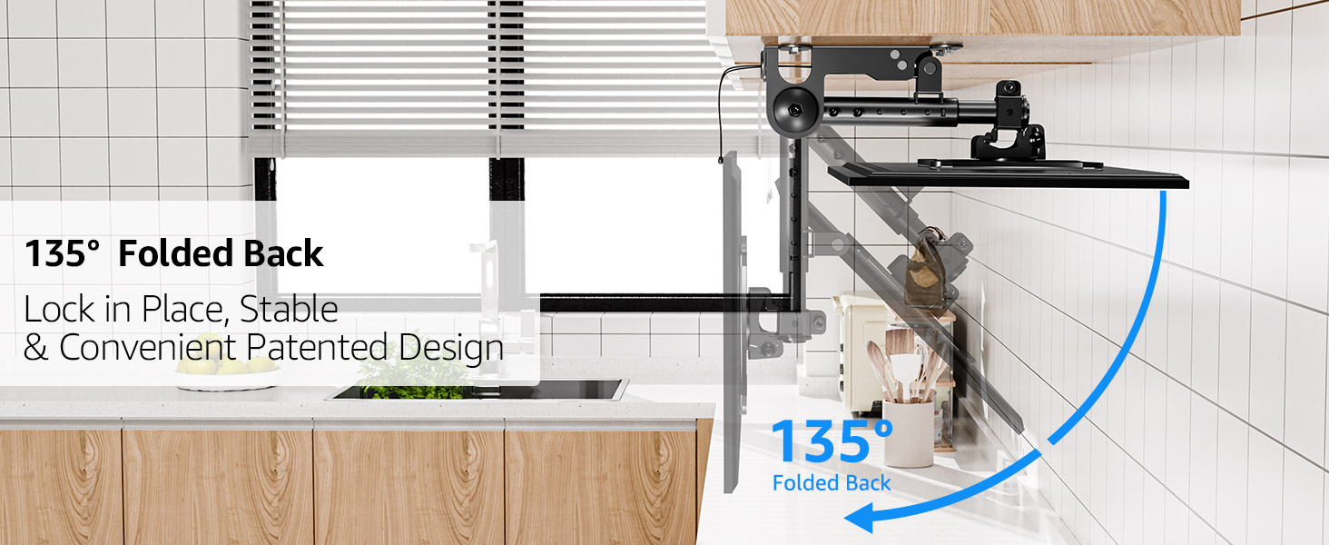 folding under cabinet tv mount