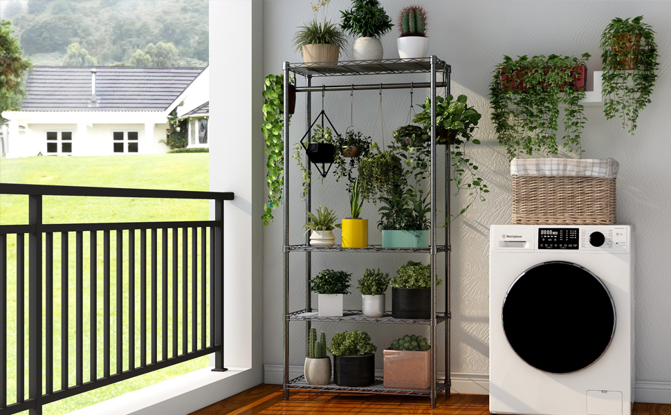 XIOFIO 4-Tier Plant Shelf for Indoor Plants Outdoor