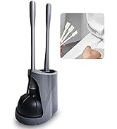 1 Pcs Plunger with Holder and Toilet Brush Combo for Bathroom,Sturdy Heavy Duty Deep Cleaning Toi...