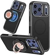 Meshine for iPhone 17 Pro Max Case Magnetic,360°Magnetic Ring Holder Rotation Stand[Military-Grad...