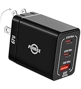 PDMAX USB C Super Fast Charger - 67W Dual USB-C & USB-A Charger Block [ETL Certified], 3-Port USB...