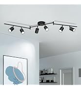 Fondiiz 6 Ways Track Lighting, Rotatable Heads Tracks Light, Track Lightings Fixtures Ceiling wit...