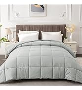 MATBEBY Queen Comforter Duvet Insert - All Season Light Grey Comforters Queen Size - Quilted Down...