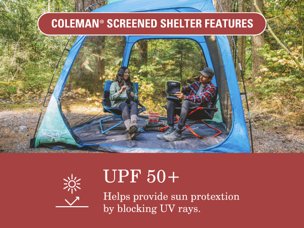 coleman UPF 50 sun protection shade UV blocking food eat together friends family kids safe easy