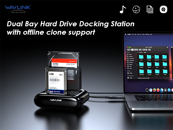 WAVLINK Dual Bay Hard Drive Docking Station