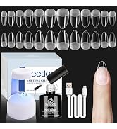 Beetles Gel Nail Extension Kit Almond Shape, Easy 9 in 1 Glue Uv Led Set Etch X Nail Tips Short A...