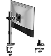 monTEK Single Monitor Stand, Stable Monitor Arm for 17-32 inch&amp; 22lbs Capacity Screen, Height Adj...