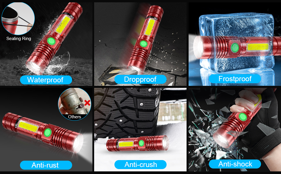 Waterproof flashlights