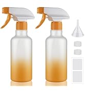 Hethyo Plastic Spray Bottles 12oz 2 Pack Adjustable Mist/Stream Spraying Heavy Duty Square Water ...