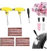 YGDMD 15PCS Tire Plug Kit Seal Strip + 60PCS Screw in Tire Plugs,All-in-One Flat Tires Repair Kit...