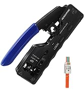 RJ45 Crimp Tool Ethernet Crimping Tool Wire Cutter Crimper For Cat7 Cat6a Cat6 Cat5e Pass Through...