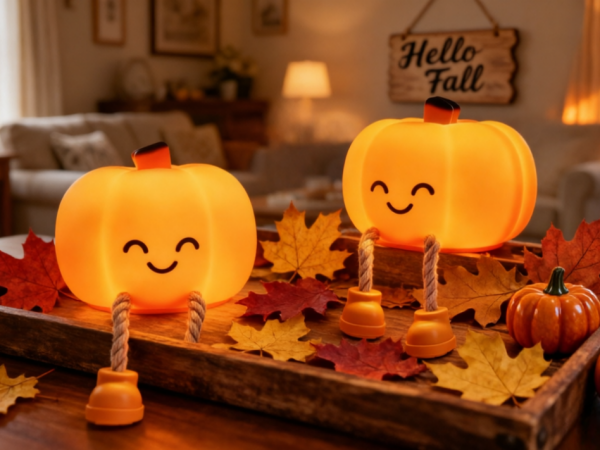 Pumpkin Night Lights as Fall Holiday Decorations