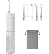 WellLeo Mini Water Flosser for Teeth,Travel Dental Flosser Picks, Portable Oral Irrigator with Te...