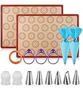 Silicone Baking Mat Macaron Mat Kit(16pcs set) Macaroon Baking Mat Set of 2 Half Sheet Macaron Si...
