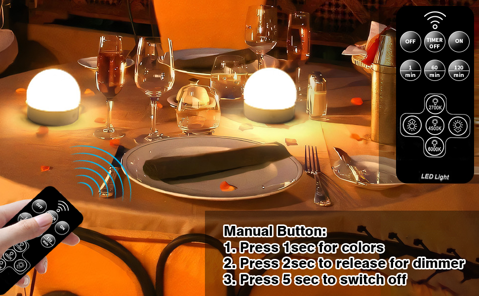 Night light for table center piece