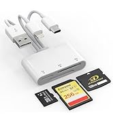 XD Card Reader, SD Card Reader for iPhone, 3 in 1 SD/TF/XD Card Reader Adapter for iPhone/USB C D...