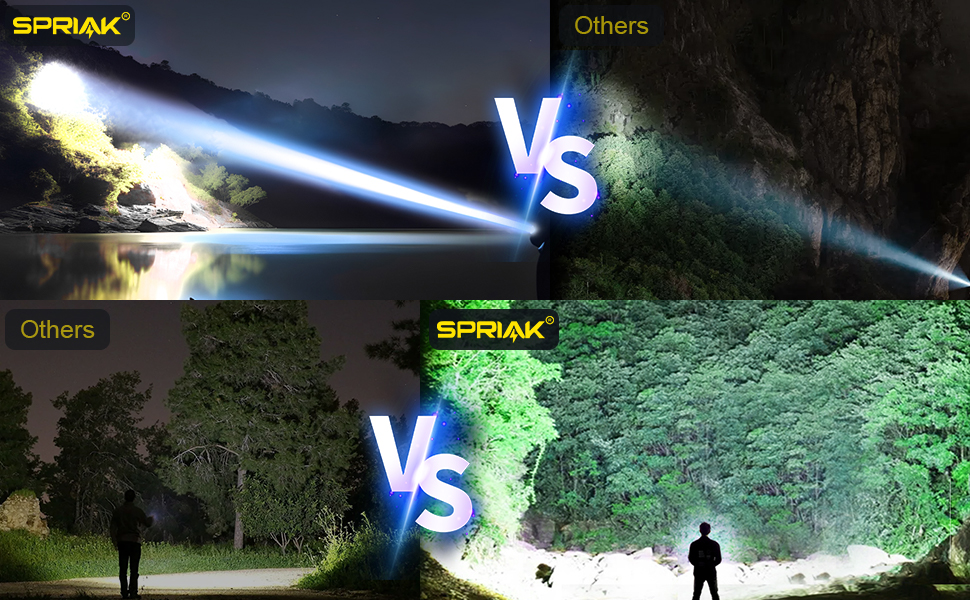 Adjustable focus design, Brighter and Longer Beam than others