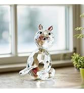 H&amp;D HYALINE &amp; DORA Crystal Collectible Standing Cat Figurine Miniature Glass Christmas Collectible