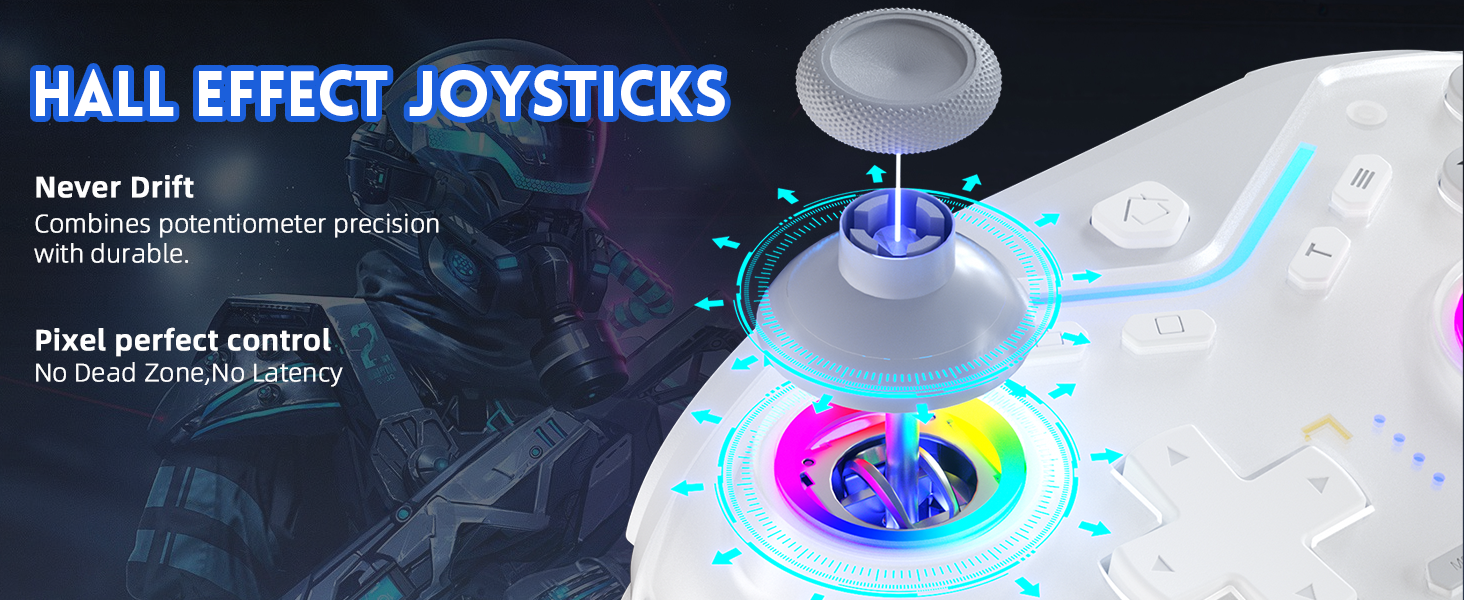 hall effect joysticks controller