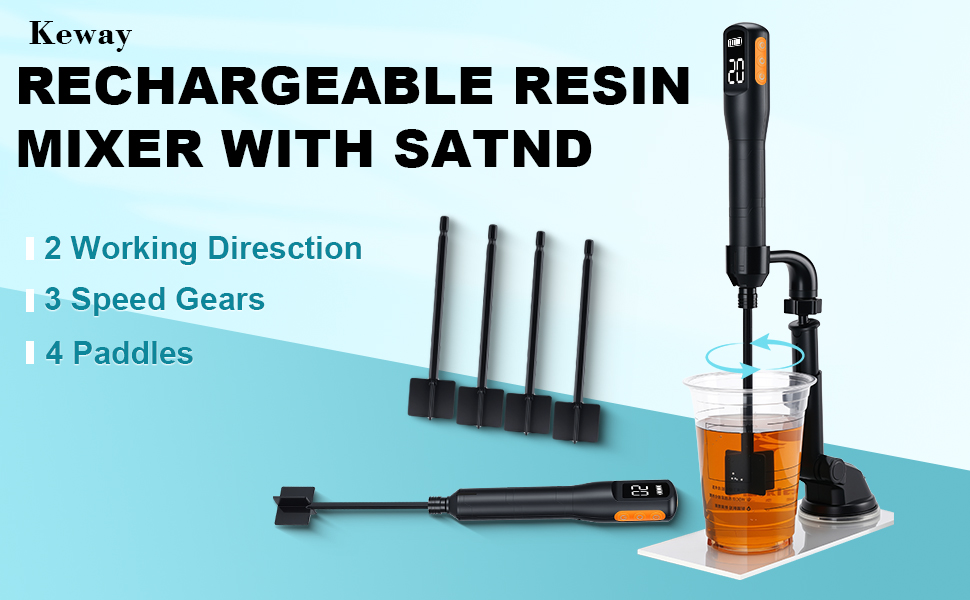 rechargeable resin mixer with stand