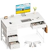 ODK Computer Desk with 6 Drawers, 40 Inch Small Desk with Headphone Hook, Reversible Desk for Hom...