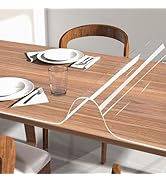 NATRKE Clear Desk Mat, 47.2"x23.6" PVC Transparent Pad, Protector Mat with Round Edge, Heat Resis...