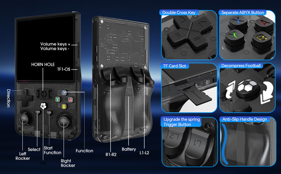 r36s handheld game console