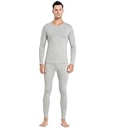 Thermal Underwear Men Ultra-Soft Long Johns Set with Fleece Lined Base Layer Winter Skiing Warm T...