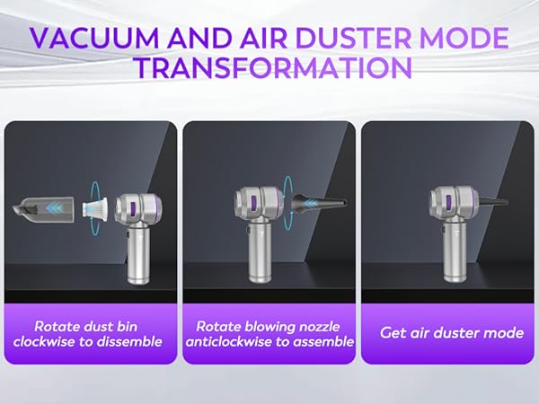 KedeeSparkle Handheld Car Vacuum Cleaner, 4 in 1 Cordless Vacuum Cleaner