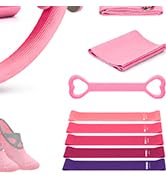 Pilates Ring Set 15 PCS, Home Pilates Essentials Kit for Women, 12”Pilates Ring and 9”Ball Set, P...