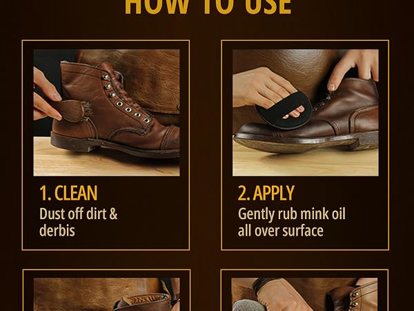 Eagle Mink Oil for Leather Boots All-Natural Leather Conditioner and Cleaner Waterproof Formula