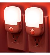 Briignite Red Motion Sensor Night Light, Night Light, Dusk to Dawn Night Light 2Pack, Dimmable Le...