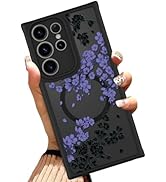 OOK Case Fit for Samsung Galaxy S22 Ultra 6.8 Inch (Compatible with MagSafe) Purple Floral Flower...