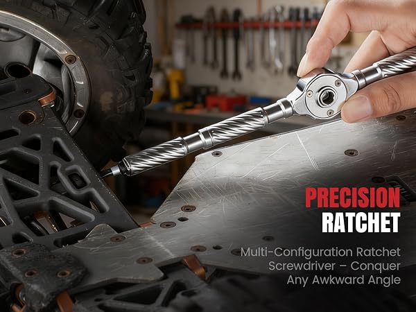Ratchet Screwdriver Set, magnetic Screwdriver sets, S2 Steel Bits, DIY Combination Flexible Shaft