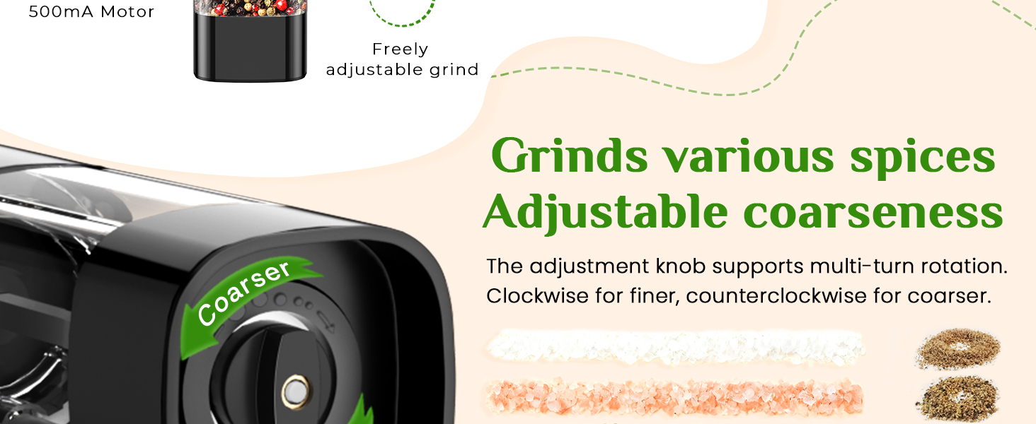 rechargeable salt and pepper grinder set