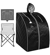 ZONEMEL Personal Infrared Sauna for Home, Portable Sauna Spa Tent with Hat, Upgraded Portable Cha...