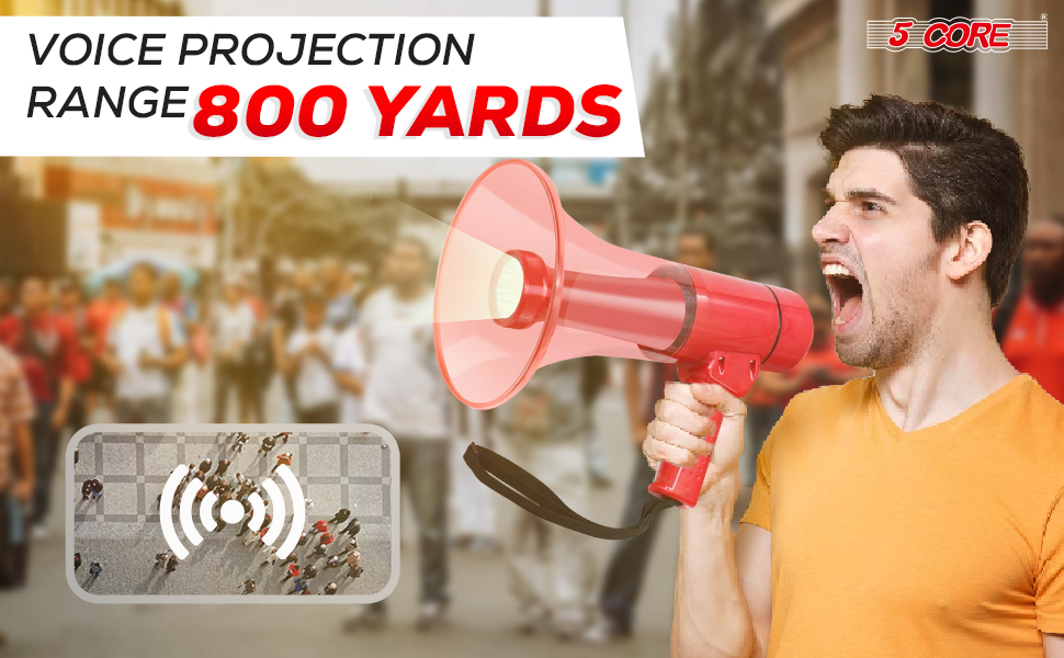 Portable Waterproof Megaphone, 40W Mega Phone