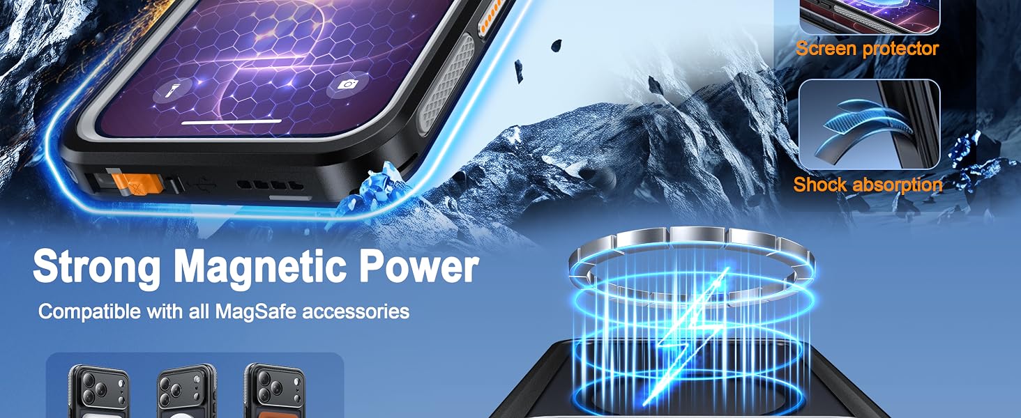 oterkin for iPhone 18 series magnetic IP68 waterproof translucent matte back 360 full body case