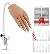 LIONVISON Practice Hand for Acrylic Nails, Silicone Nail Hand Practice, Flexible Fingers Fake Tra...