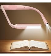 Glocusent Bendable Neck Light, 100Hrs Long Lasting Rechargeable Book Light, 5 Colors &amp; Stepless D...