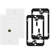 iwillink 10Gbps Ethernet Wall Plate, 1-Port Wall Plate with CAT6A Shielded Keystone Coupler and B...