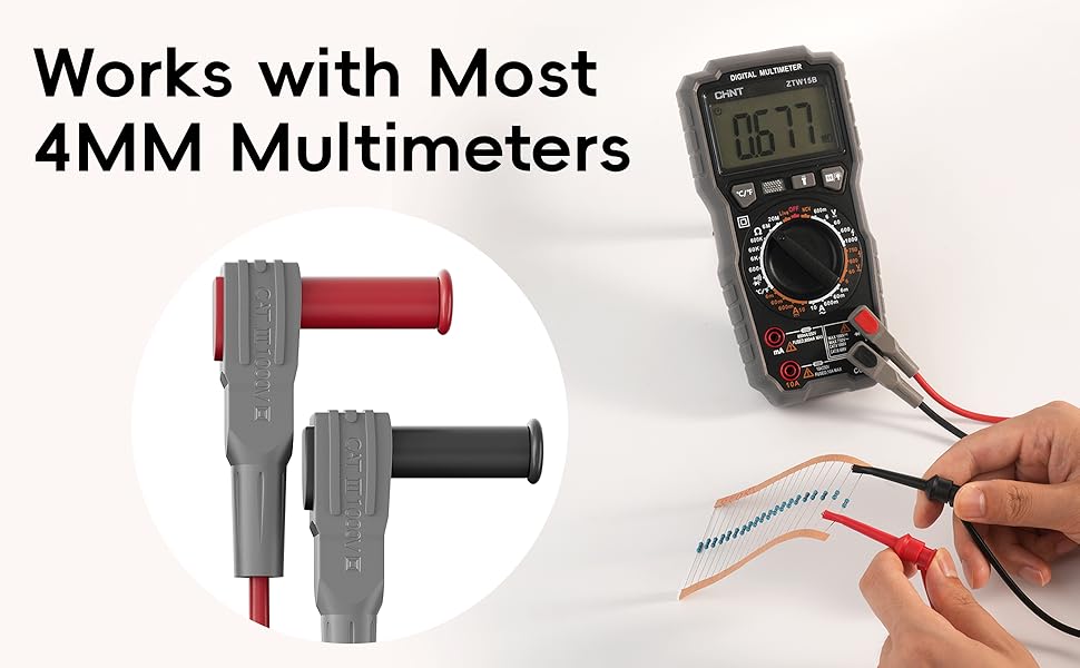 Works with most 4MM Multimeters