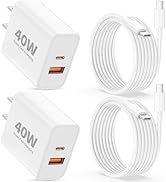 iPhone 17 16 Pro Max Charger Fast Charging, 2Pack 40W Dual Port USB C Fast Wall Charger Block wit...