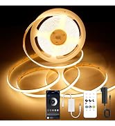 AXMOTUT 9.84ft Smart COB LED Strip Lights, 24V Warm White 2700K Dimmable LED Light Strips, High B...