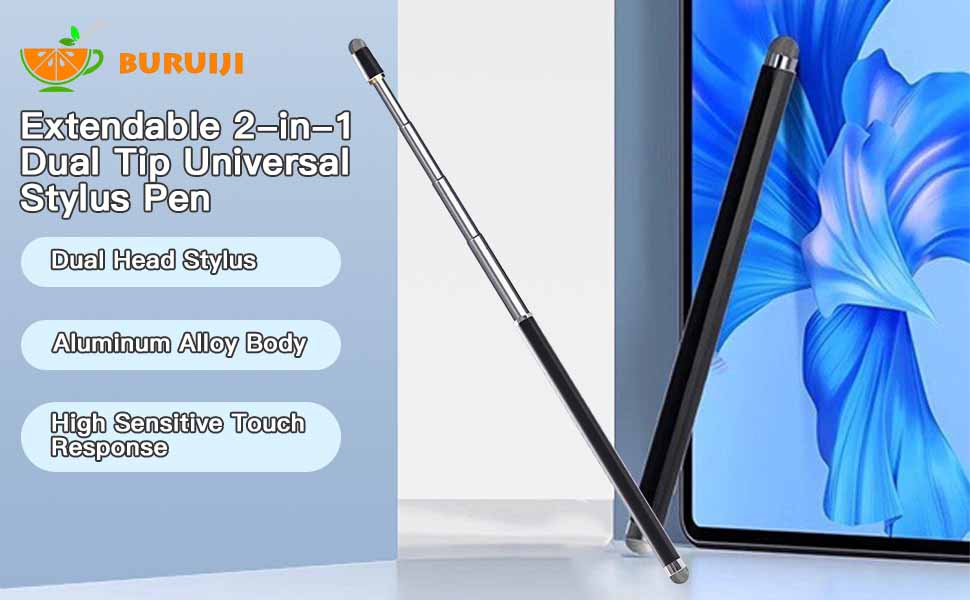 Extendable 2-in-1 Dual Tip Universal Stylus Pen